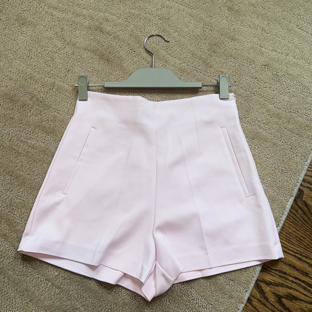 Zara Light‎ Pink High Waist Women's Shorts - Picture 5 of 14